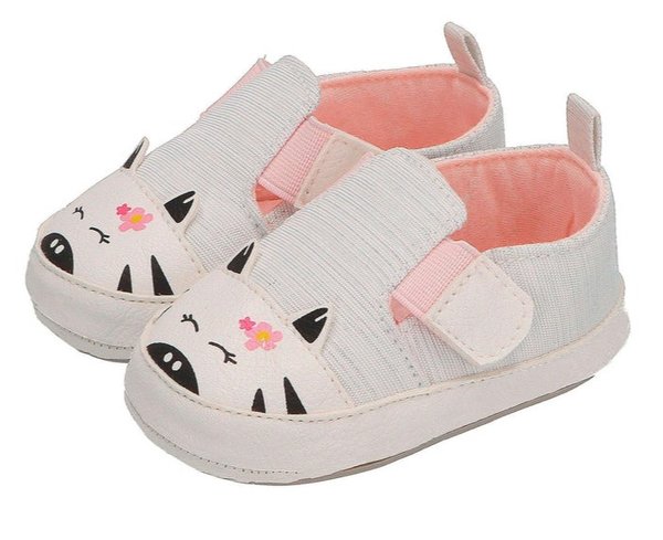 Sterntaler Baby-Schuh mit Kunstleder und Zebradruck in Weiß