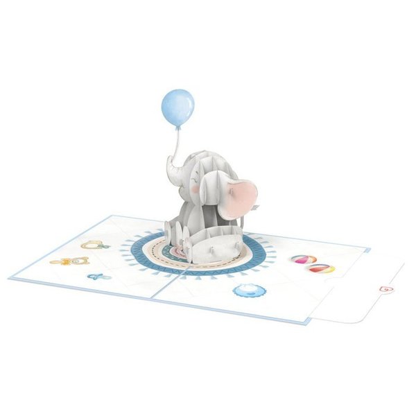 Papercrush Pop Up Karte Baby-Elefant 3D- Effekt