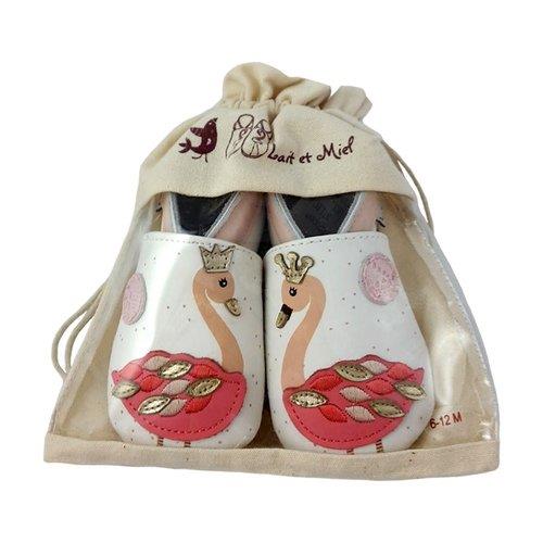 Lait et Miel Hausschuhe Leder Krabbelschuhe Flamingo(1).jpg