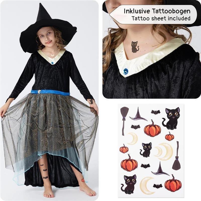 hexen-kleid-kostuem-set-fuer-kinder-mit-hexenhut-tattoos-halloween-kinder-kostuem-schwarz-groesse-140-146~4.jpg
