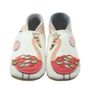 Lait et Miel Hausschuhe Leder Krabbelschuhe Flamingo.jpg